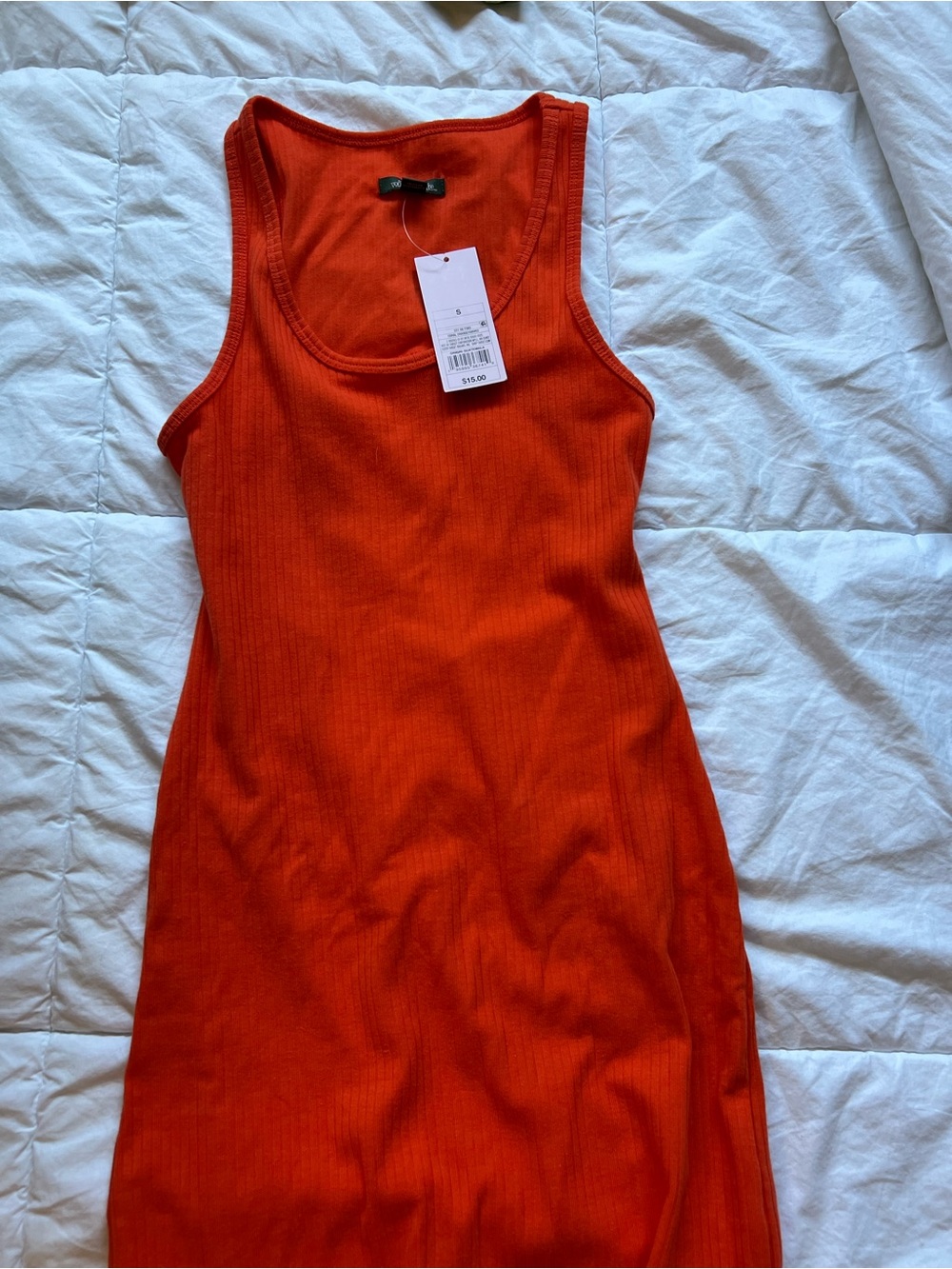 Women’s Ribbed Tank Dress - Orange